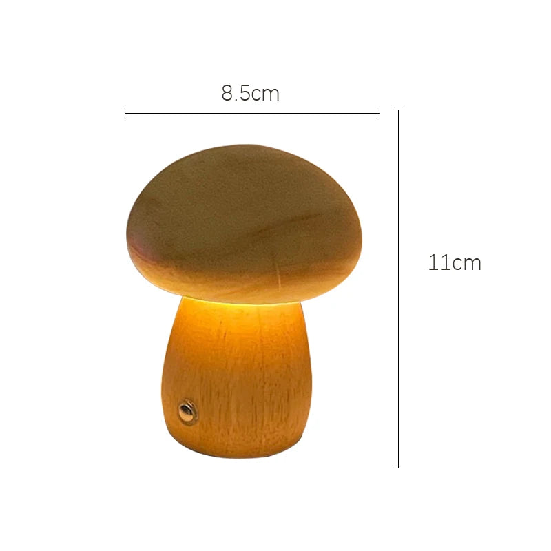 Veilleuse déco champignon en bois - Morille