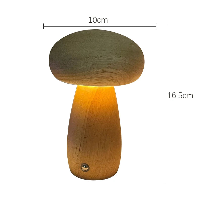 Veilleuse déco champignon en bois - Morille
