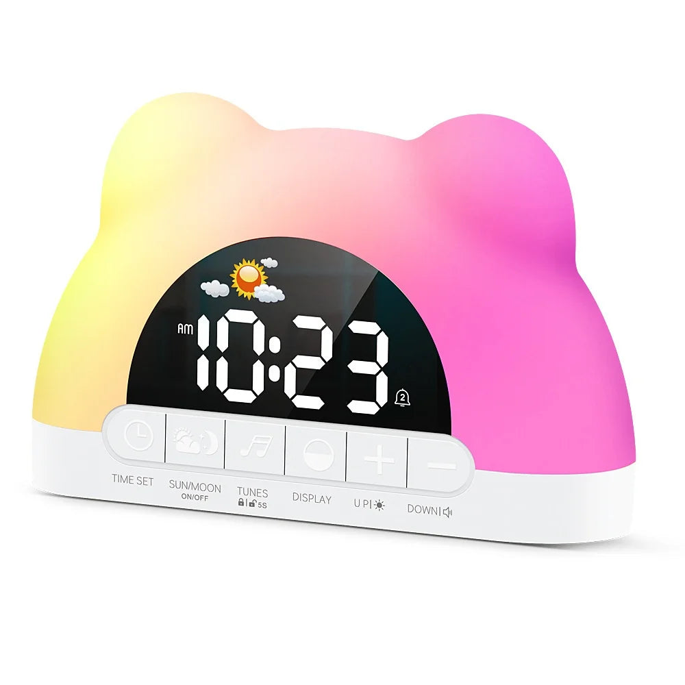 Veilleuse réveil enfant lumière multicolore - Aubéa